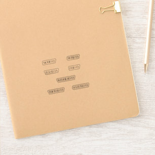 Days of the Week Planner Sticker Art Deco