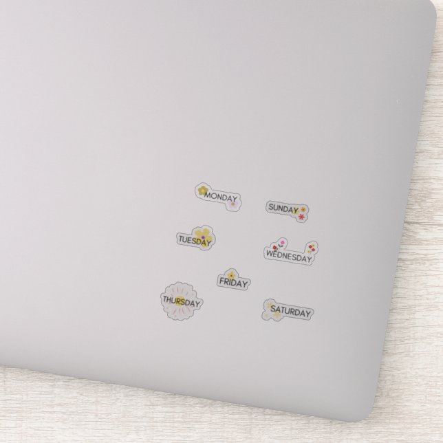 Days of the Week Planner Sticker Flower (Detail)