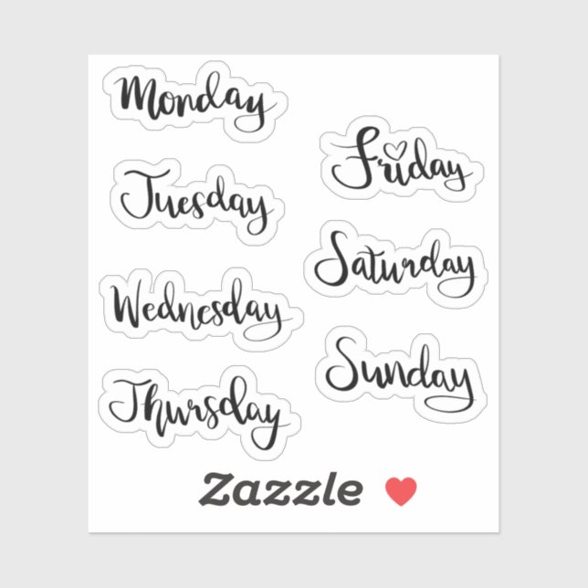 Days of the week stickers (Sheet)