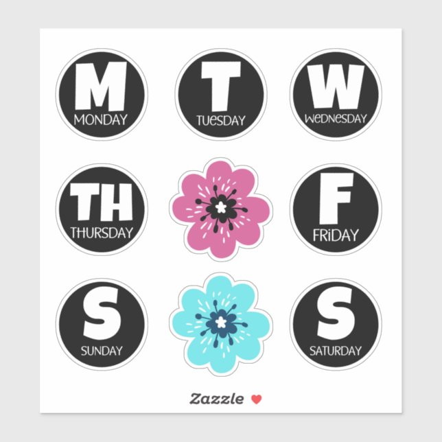 Days of Week Sticker Pack  (Sheet)