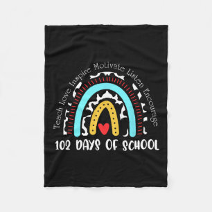 Days School Cute Rainbow Dog Lover 100 Days Smarte Fleece Blanket