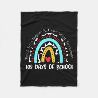Days School Cute Rainbow Dog Lover 100 Days Smarte Fleece Blanket