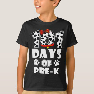 Days School Pre K Dog 100 Days Smarter Students Te T-Shirt
