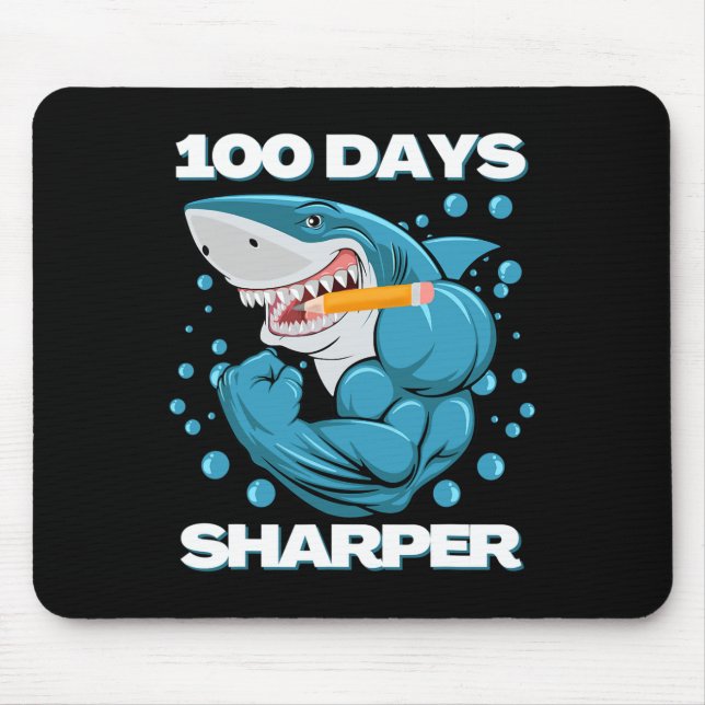 Days Sharper Shark Fun 100 Days Of School  Mouse Pad (Front)