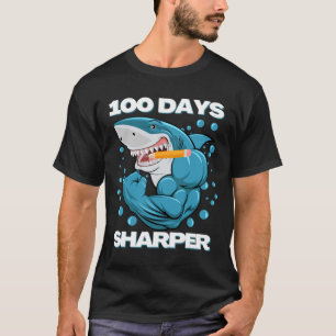 Days Sharper Shark Fun 100 Days Of School  T-Shirt