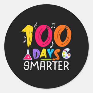 Days Smarter - 100 Days Of School Themed  Classic Round Sticker