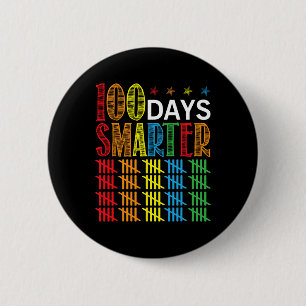 Days Smarter Happy 100th Day Of School Student Tea 6 Cm Round Badge