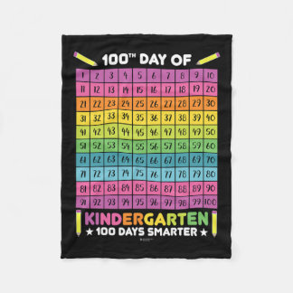 Days Smarter Kindergarten Students 100th Day Of Sc Fleece Blanket