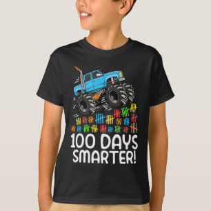 Days Smarter Monster Truck 100 Days Of School 100t T-Shirt
