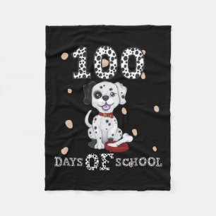 Days Smarter Of School Dabbing Dalmatian Dog Teach Fleece Blanket