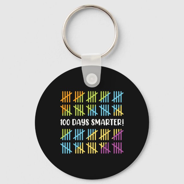 Days Smarter School Celebration 100 Days Of School Key Ring (Front)