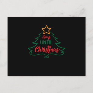 Days until Christmas Announcement Postcard
