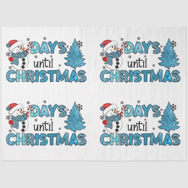 Days Until Christmas Customise Tissue Paper (Front)