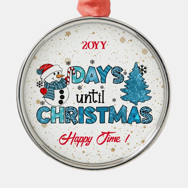 Days Until Christmas Customize Metal Tree Decoration (Front)