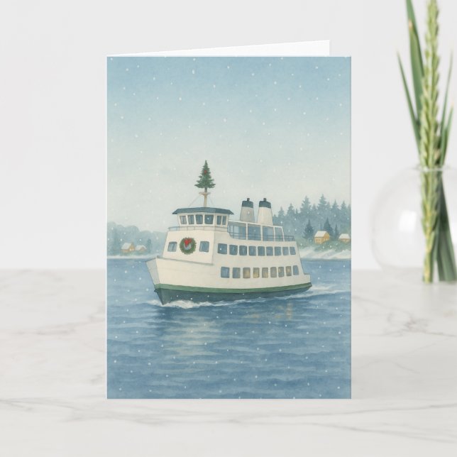 Daytime Ferry Christmas Card (Front)