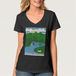 Daytime Retro North Cascades National Park Colorad T-Shirt