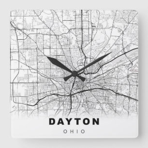 Dayton Map Square Wall Clock