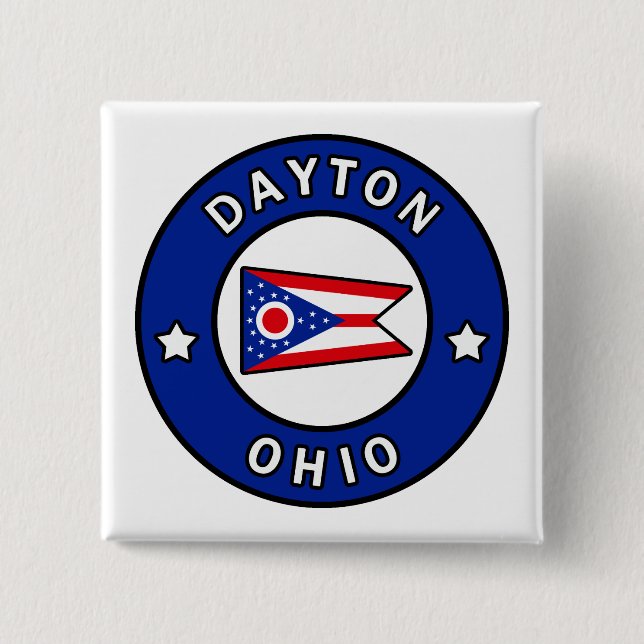 Dayton Ohio 15 Cm Square Badge (Front)