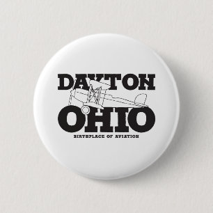 Dayton Ohio Art Birthplace of Aviation Travel Art 6 Cm Round Badge