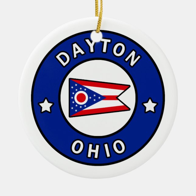 Dayton Ohio Ceramic Tree Decoration (Front)