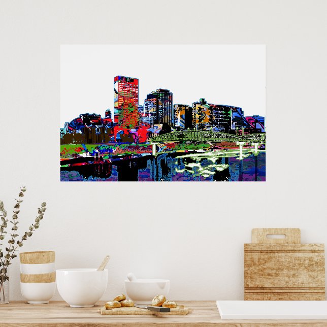 Dayton, Ohio in graffiti Poster (Kitchen)