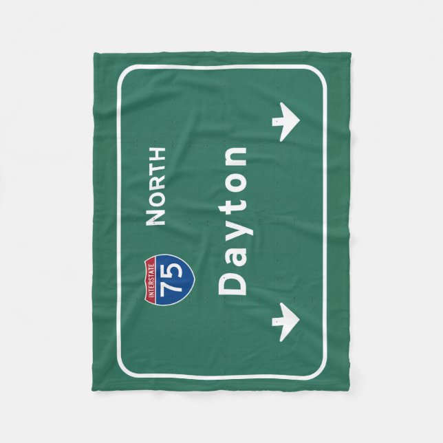 Dayton Ohio oh Interstate Highway Freeway : Fleece Blanket (Front)