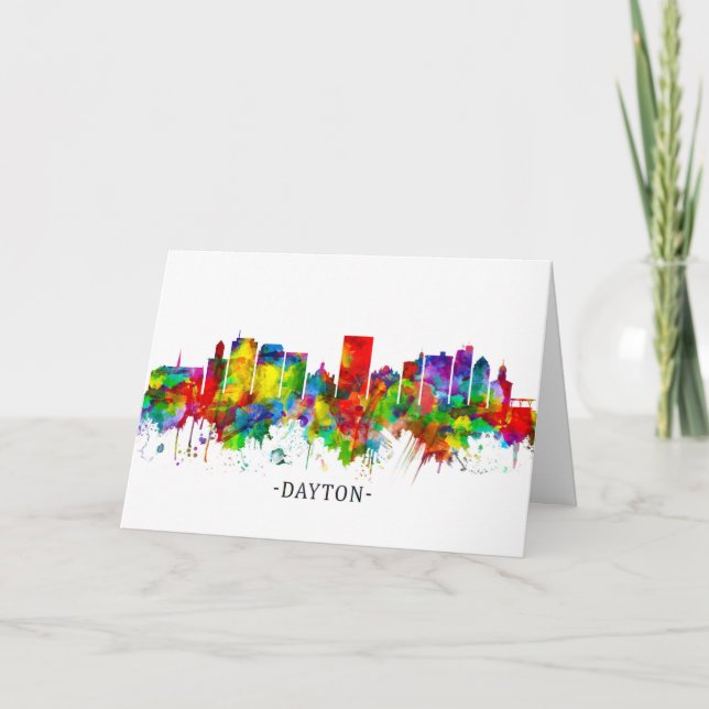 Dayton Ohio Skyline Holiday Card (Front)