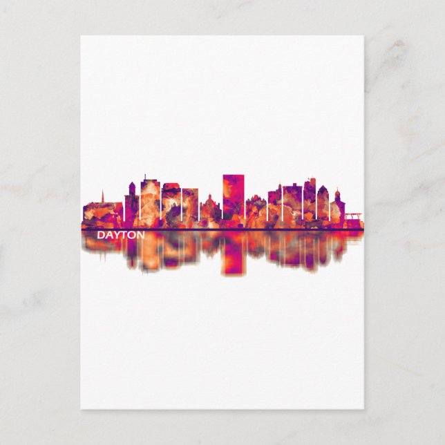 Dayton Ohio Skyline Holiday Postcard (Front)