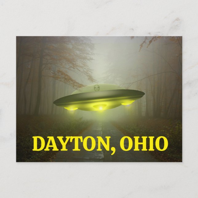 DAYTON, OHIO SPACESHIP UFO Postcard (Front)