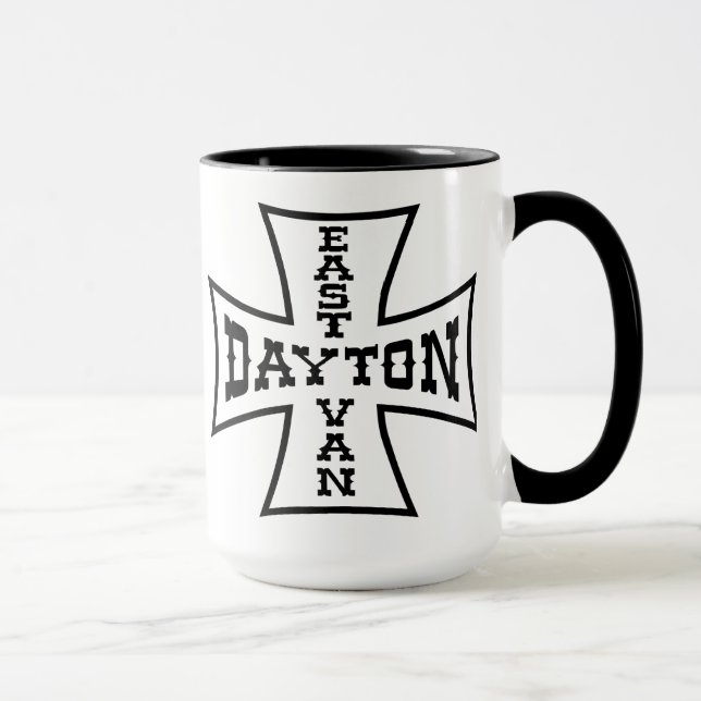 Dayton ringer mug East Van Iron Cross (Right)