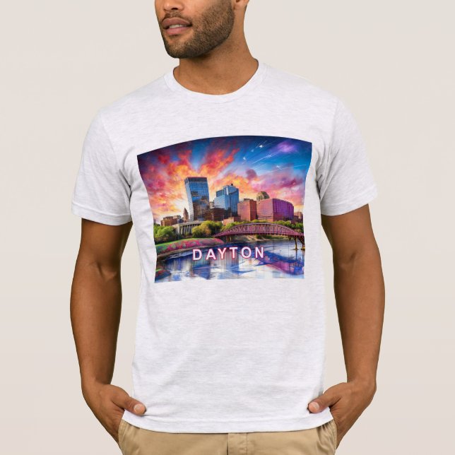 Dayton Skyline Graffiti Art  T-Shirt (Front)
