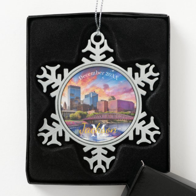 Dayton Snowflake Pewter Christmas ornament (Box)