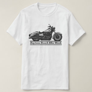 Daytona Beach Bike Week Black And White Biker Cool T-Shirt