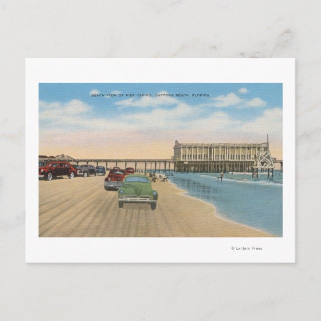 Daytona Beach, FL - Beach View of Pier Casino Postcard (Front)