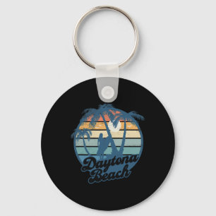 Daytona Beach Fl Surfer Girl Vintage Sunset Vacati Key Ring
