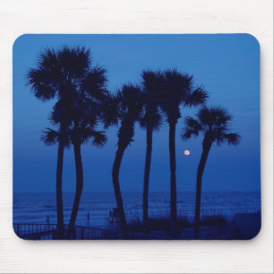Daytona Beach FL Tropical Palm Tree Moon Mousepad