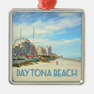 Daytona Beach Florida beach photo Metal Tree Decoration