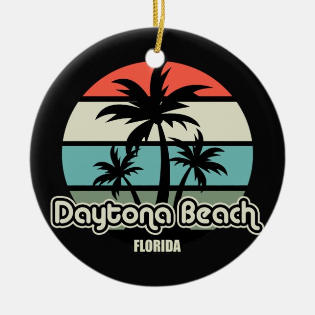 Daytona Beach,Florida Ceramic Tree Decoration (Front)