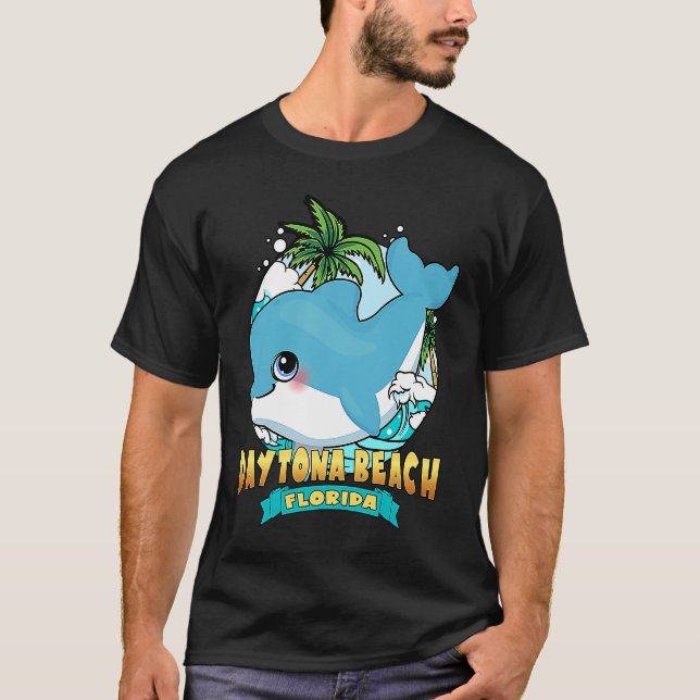 DAYTONA BEACH FLORIDA Cute Baby Dolphin Souvenir T-Shirt (Front)