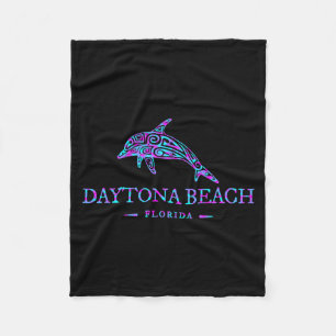 Daytona Beach Florida Dolphin Boys Girls Vacation Fleece Blanket