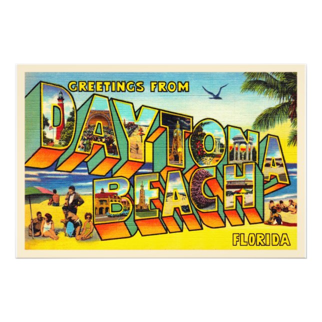 Daytona Beach Florida FL Large Letter Postcard Photo Print (Front)