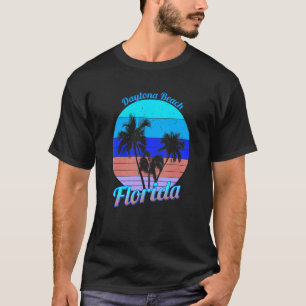 Daytona Beach Florida Retro Tropical Palm Trees Va T-Shirt