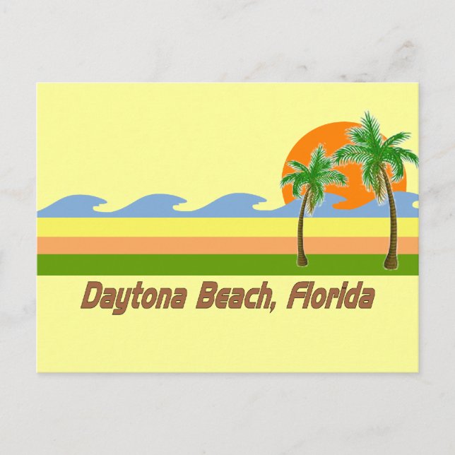 Daytona Beach Florida RETRO Tshirt Postcard (Front)
