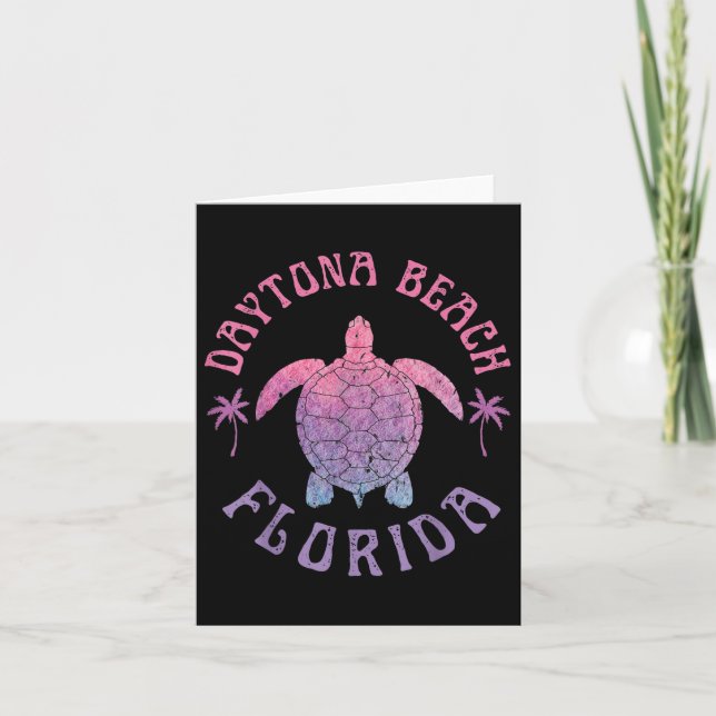 Daytona Beach Florida Sea Turtle Summer Vacation  Card (Front)
