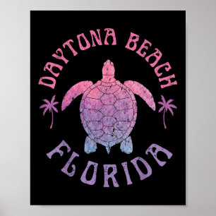 Daytona Beach Florida Sea Turtle Summer Vacation Poster