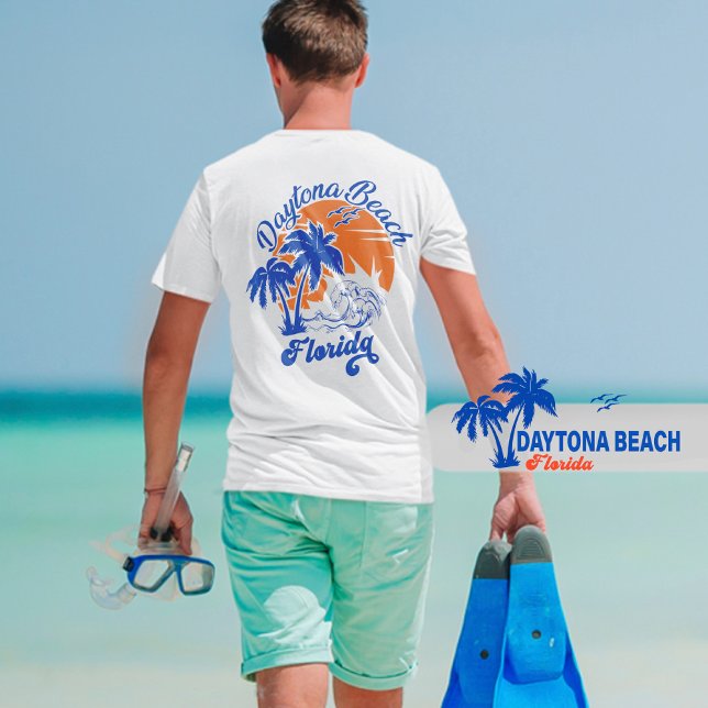 Daytona Beach Florida Summer Waves Vacation 80s T-Shirt (Creator Uploaded)