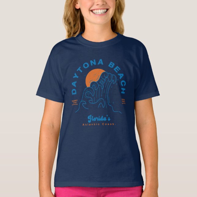 DAYTONA BEACH FLORIDA SUMMER WAVES VACATION T-Shirt (Front)