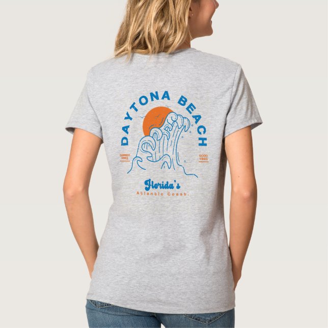 DAYTONA BEACH FLORIDA SUMMER WAVES VACATION T-Shirt (Back)