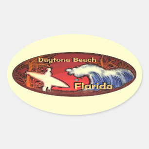 Daytona Beach Florida surfer waves stickers