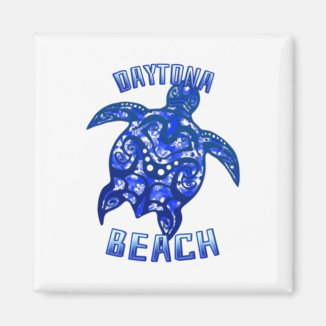 Daytona Beach Florida Vacation Tribal Turtle Magnet (Front)